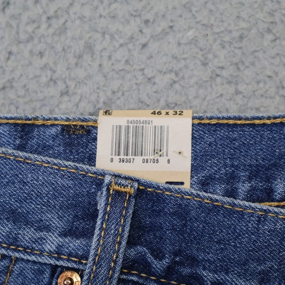 Levis 505 Regular Fit Mens Jeans 46x32 Blue Denim Straight Leg 04505-4891 NWT